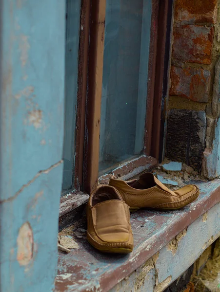 Hatte Eilig Dass Seine Schuhe Vergaß — Stockfoto