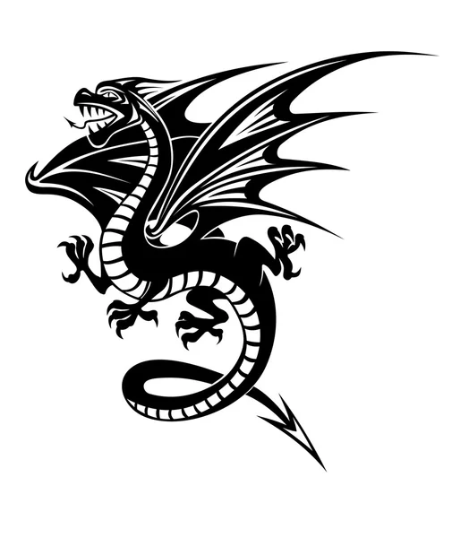 Dragão Negro — Vetor de Stock