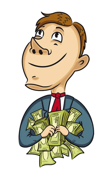 Hombre de negocios con dinero — Vector de stock