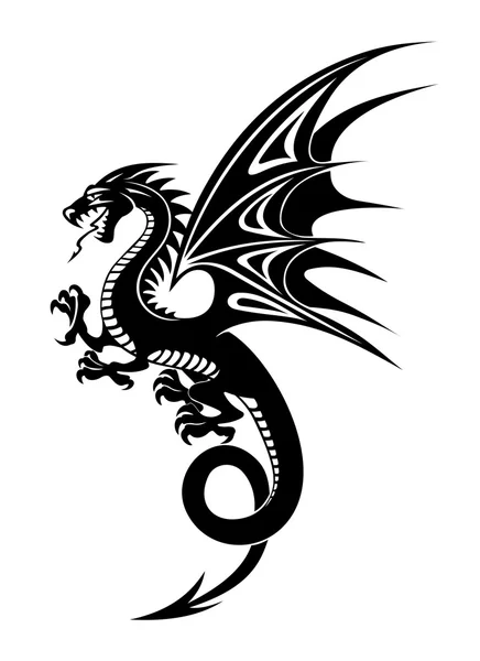 Dragón negro — Vector de stock