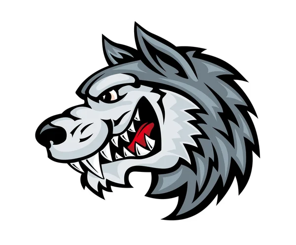 Lobo enojado — Vector de stock