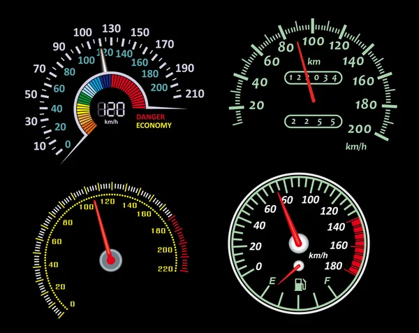 Speedometers set — Stock Vector