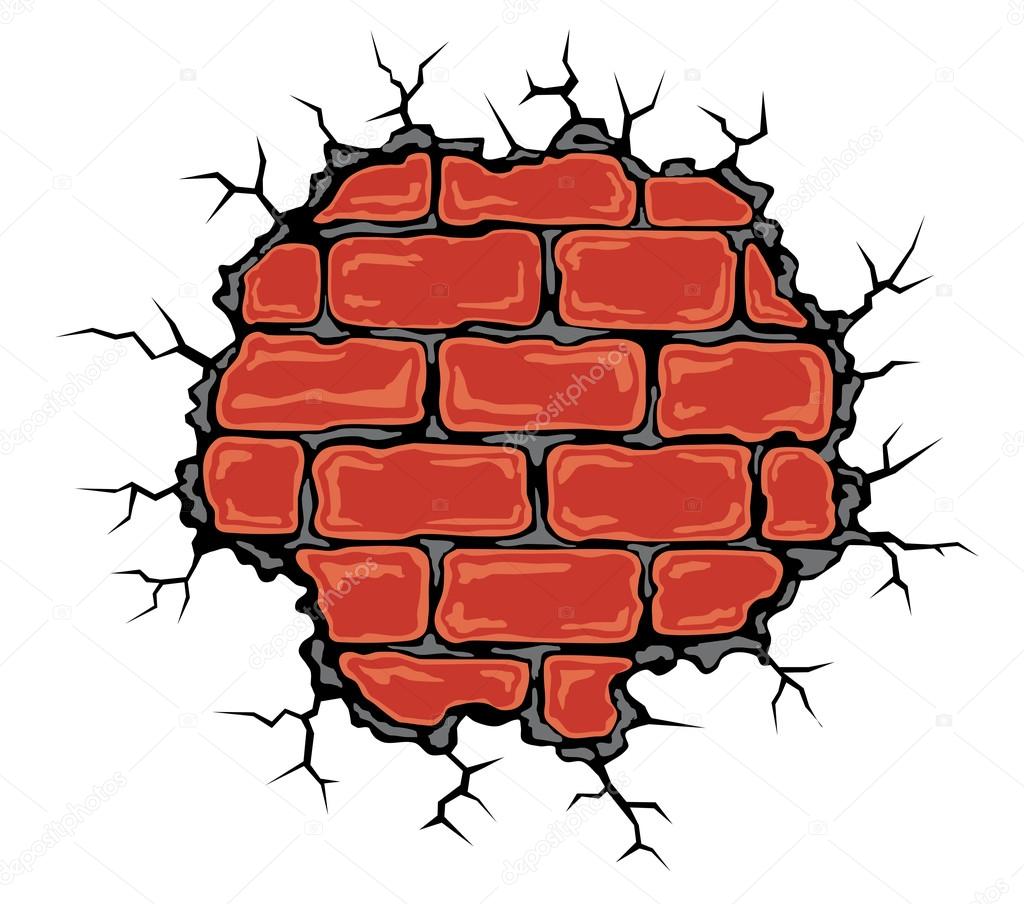 Cracked birck wall