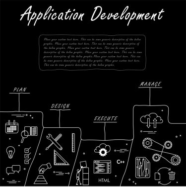 elle çizilmiş çizgiyi vektör doodle kavramının uygulama developm
