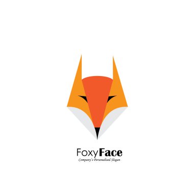 vektör logo simge şirin fox yüz