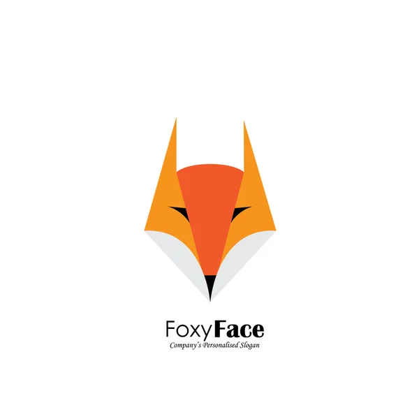 Icono del logotipo del vector de cara de zorro lindo — Archivo Imágenes Vectoriales