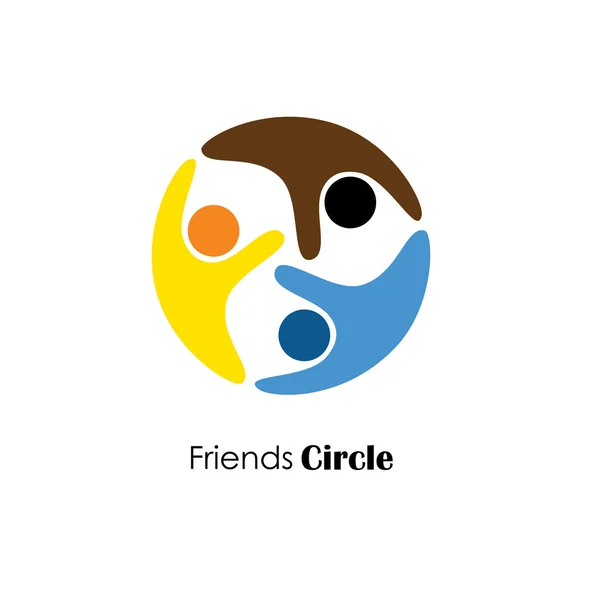 Vector logo icon of people in circle. — Stock Vector
