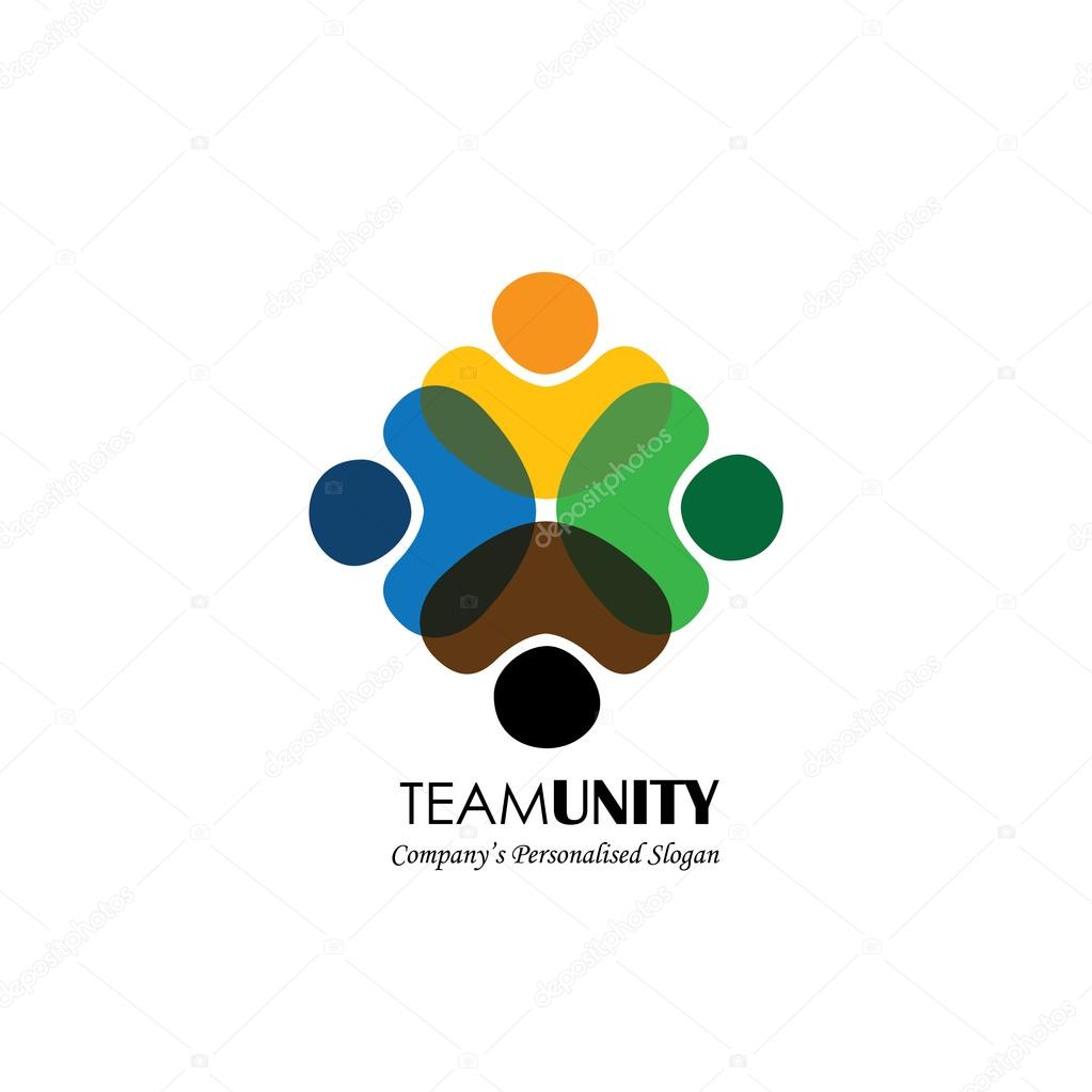 Vector icon of people together - sign of unity, partnership. This also represents diversity, community, engagement, interaction, teamwork, team, children, kids, employees