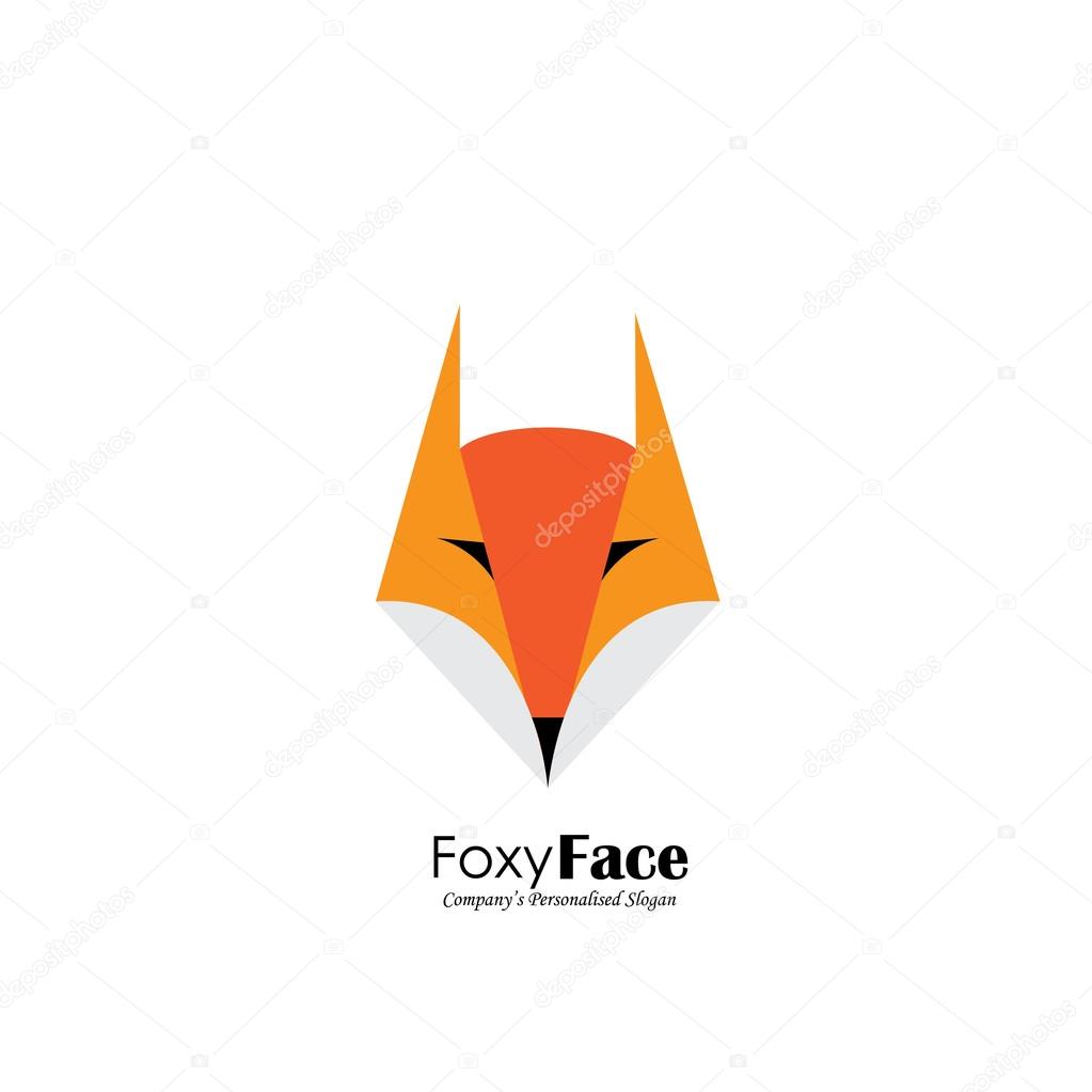 Vector logo icon of cute fox face. also represents wild fox, fox looking, orange fox, funny fox, logo cute fox