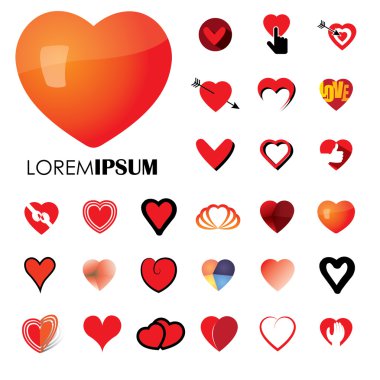 insan kalp ve sevgi vektör logo simgeler (işaretler) veya sembolleri