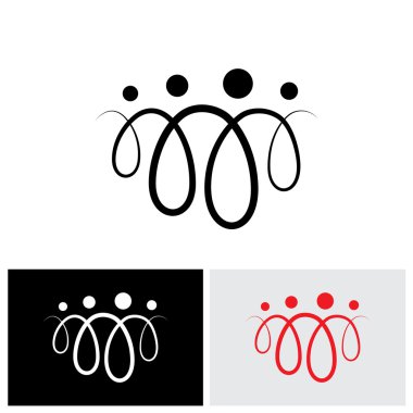 Dört kişi soyut semboller satırını kullanarak aile döngüler - vektör