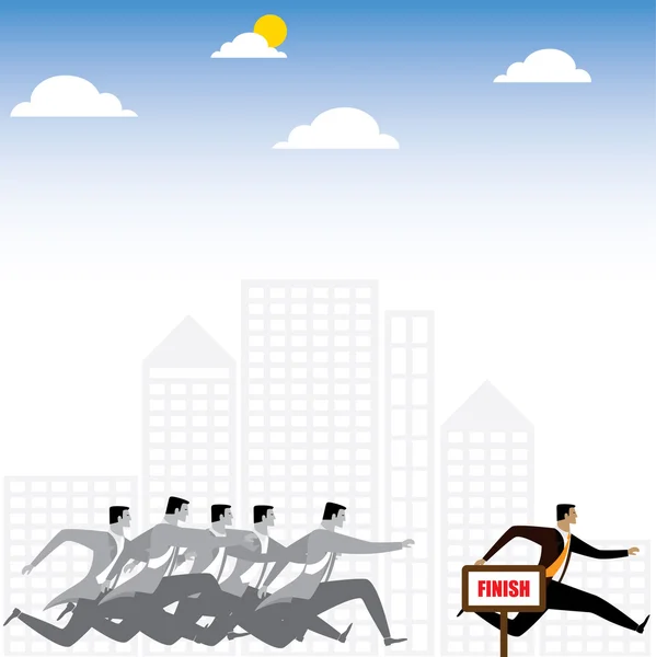 Businessman or executives having a race - vector graphic — Stock Vector