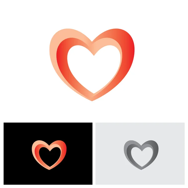 Icono del vector del corazón o logotipo del vector del corazón — Vector de stock