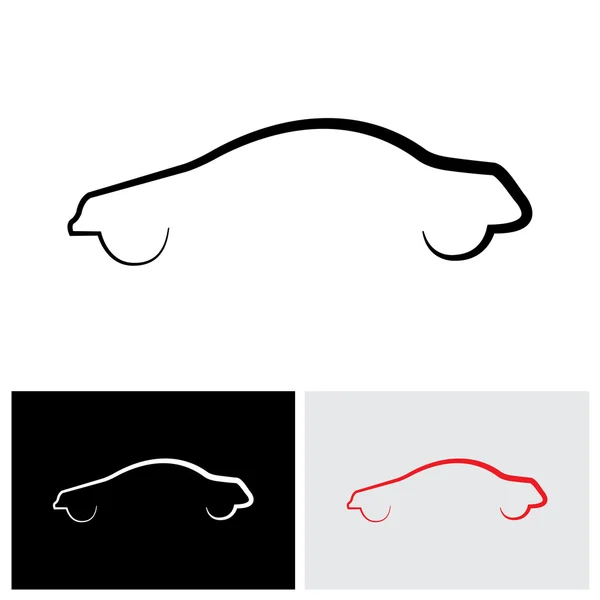 Elegante moderna auto o berlina contorno vettoriale logo icona — Vettoriale Stock