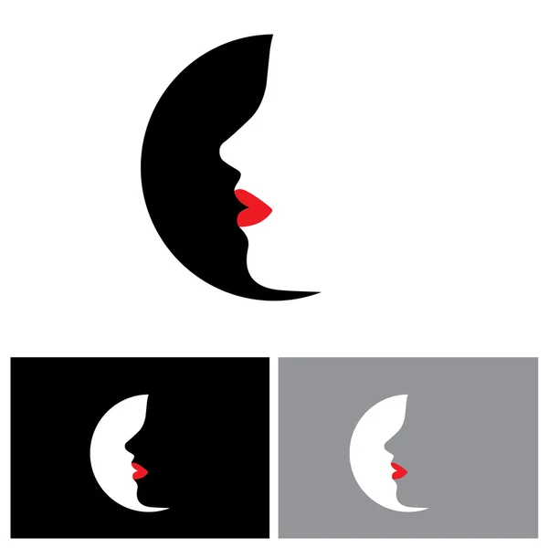 Icono del logotipo del vector - cara abstracta de la mujer moderna con estilo . Gráficos vectoriales
