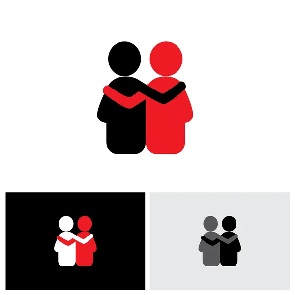 Vektorové logo ikonu přátelství, závislost, empatie, lepení. Vektorová Grafika