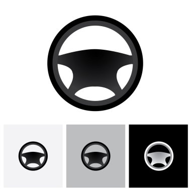 Araba, araç veya otomobil direksiyon simgesi veya sembolü - ct