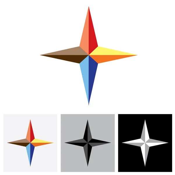 Farverige plus vektor logo ikon (positivt tegn) af trekanter . – Stock-vektor