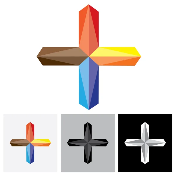 Abstract creative plus vector logo icon ( positive sign ) — 스톡 벡터