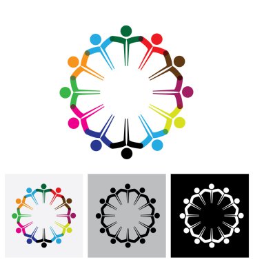 Kavram vektör logo simgesi - eller toget ile kişi veya çocuk simgeleri