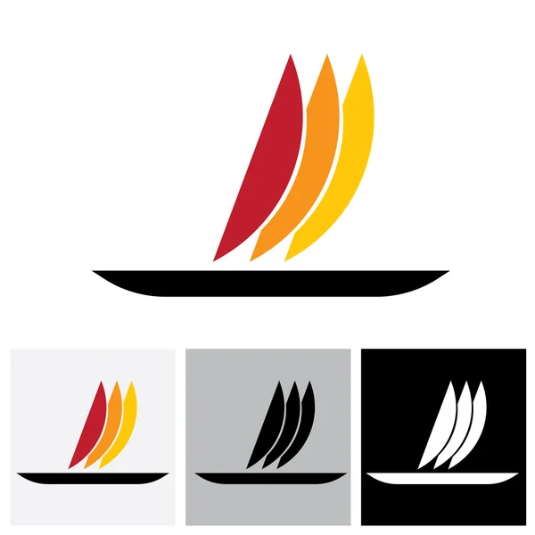 Graficzny ikona logo statek wektor łódź łowienie. — Wektor stockowy