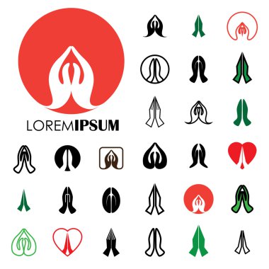Hint womans topluluğu el tebrik namaste - duruş v