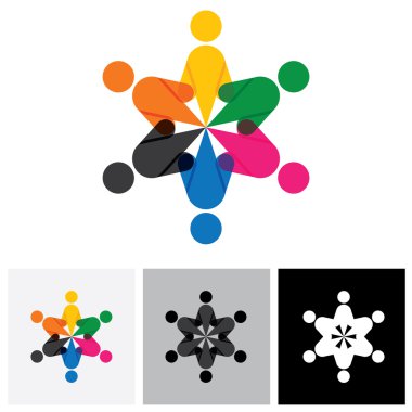 İnsanların birlikte - birlik, ortaklık işareti vektör simgesi.