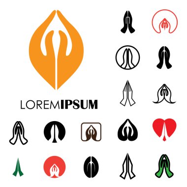 Hint womans topluluğu el tebrik namaste - duruş v