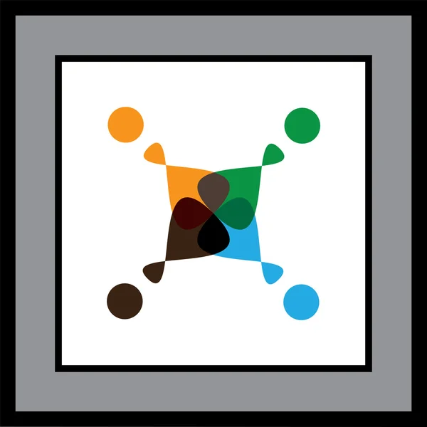 Vetor logotipo ícone de pessoas em círculo — Vetor de Stock