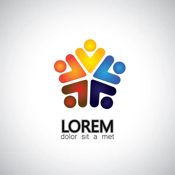 renkli çalışanların & Yöneticiler toplantıları - birlikte vektör gr