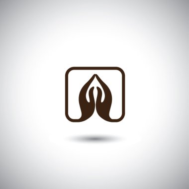 Hint kadının el tebrik namaste - vektör grafiği duruşu