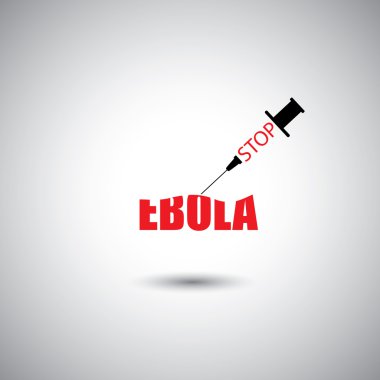 Ebola salgını konsepti - vektör grafik simge dünya çapında durdur
