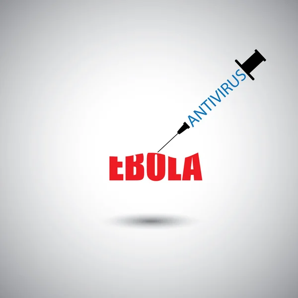 Prevenir a epidemia de ebola usando o conceito antivírus - gráfico vetorial — Vetor de Stock