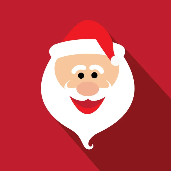 Diseño plano de Santa Claus cara con emociones felices y divertidas - vec — Vector de stock