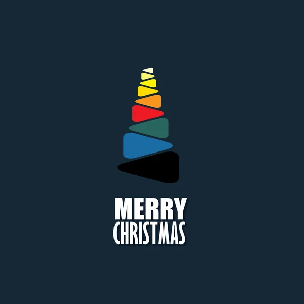 Streszczenie Boże Narodzenie drzewo ikona z kolorowe trójkąty - koncepcja vec — Wektor stockowy
