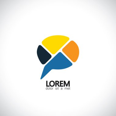 soyut vektör simge iletişim, konuşan insanlar, consens için