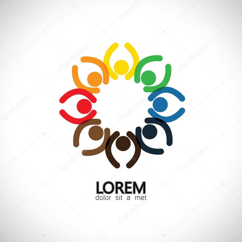 Social team network partnership community leadership concept vector icon. This abstract design also represents team spirit cooperation alliance bonding engagement interaction community excitement