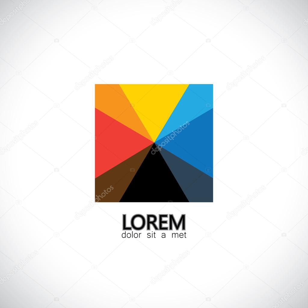Abstract colorful mulitcolored squares & triangles -   vector icon