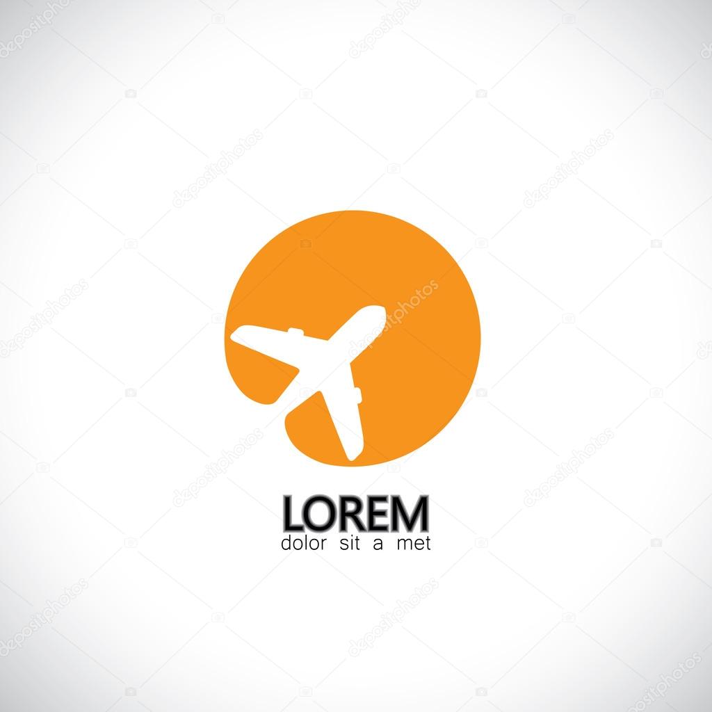 vector icon for travel & tourism with plane and sun symbol