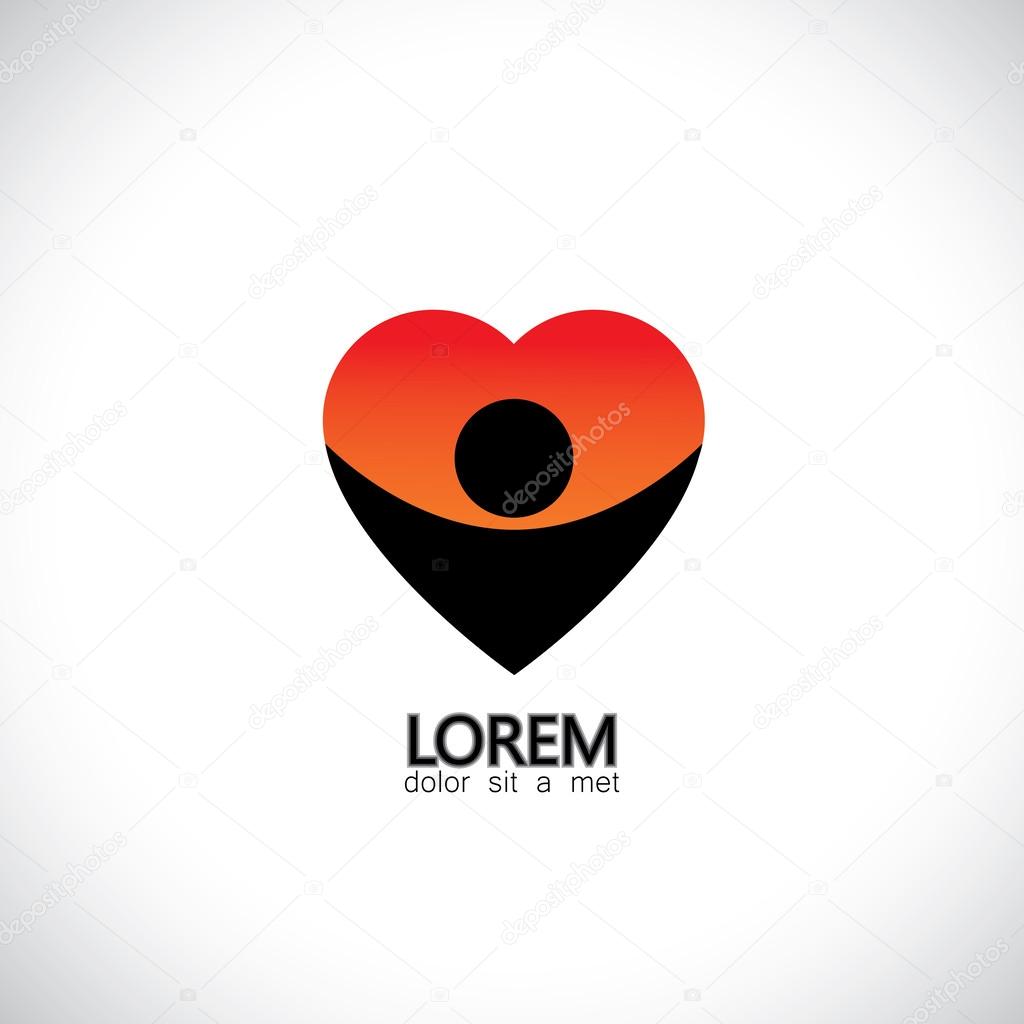 Icon for positive personality, empathetic person, kind nature - concept vector. This graphic also represents individuality, character, emotions & feelings, human soul & spirit, self love, compassion