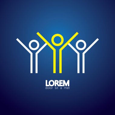 Vektör simge grup insan - takım çalışması, liderlik iz
