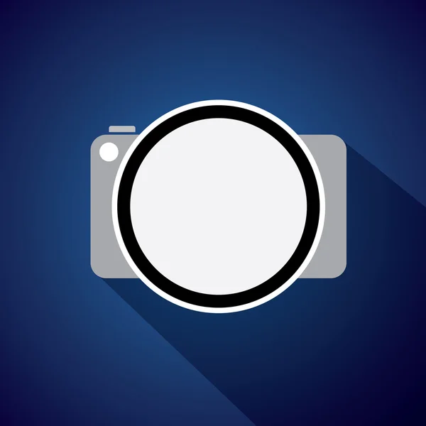 Vektor-Symbol der Digitalkamera mit flachem Stil und langen Schatten. — Stockvektor