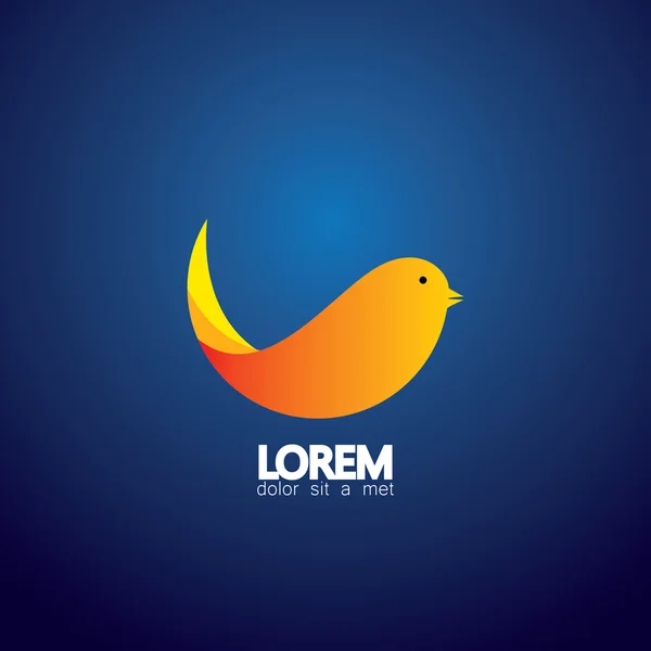 Icono vectorial de hermoso pájaro de color naranja y amarillo de desfile — Vector de stock