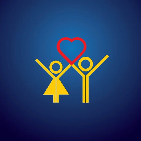 Icône vectorielle de couple garçon & fille faisant l'amour le jour de la Saint Valentin . — Image vectorielle
