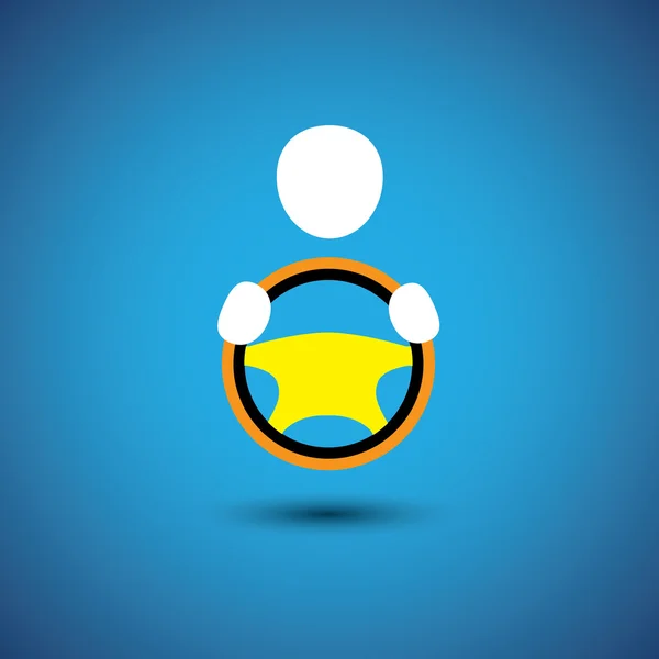 Auto, voertuig of auto bestuurder pictogram of symbool-vector afbeelding — Stockvector
