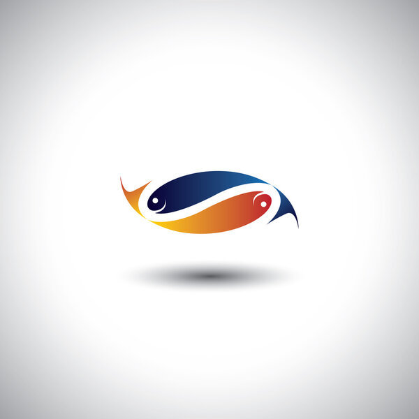 пара рыб вместе в глубокой любви - векторная графика
.