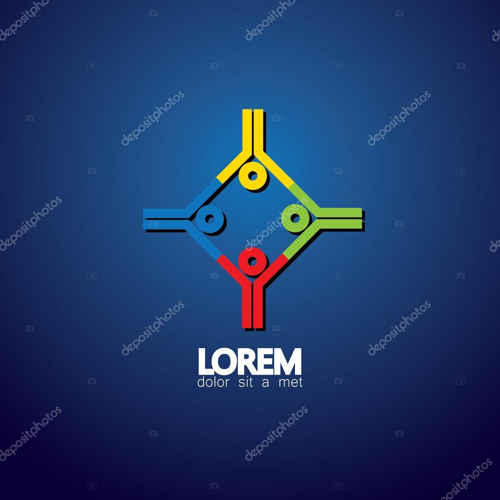 People group in circle vector icon - concept of unity, engagement. This also represents team meeting, holding hands, team work & support, people community, leadership, mentoring