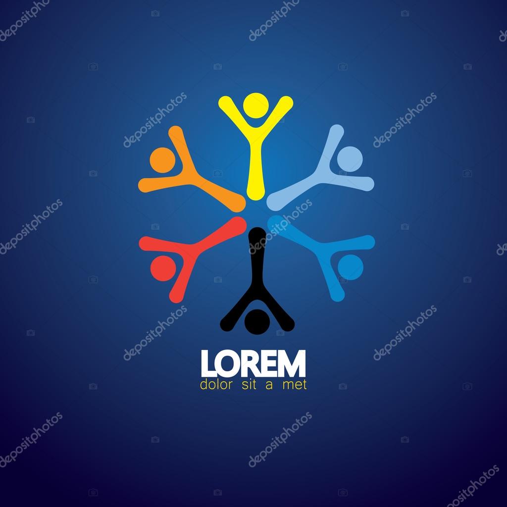 Charity support group in circle vector icon - concept of unity, engagement. This also represents team meeting, holding hands, team work & support, people community, leadership, mentoring