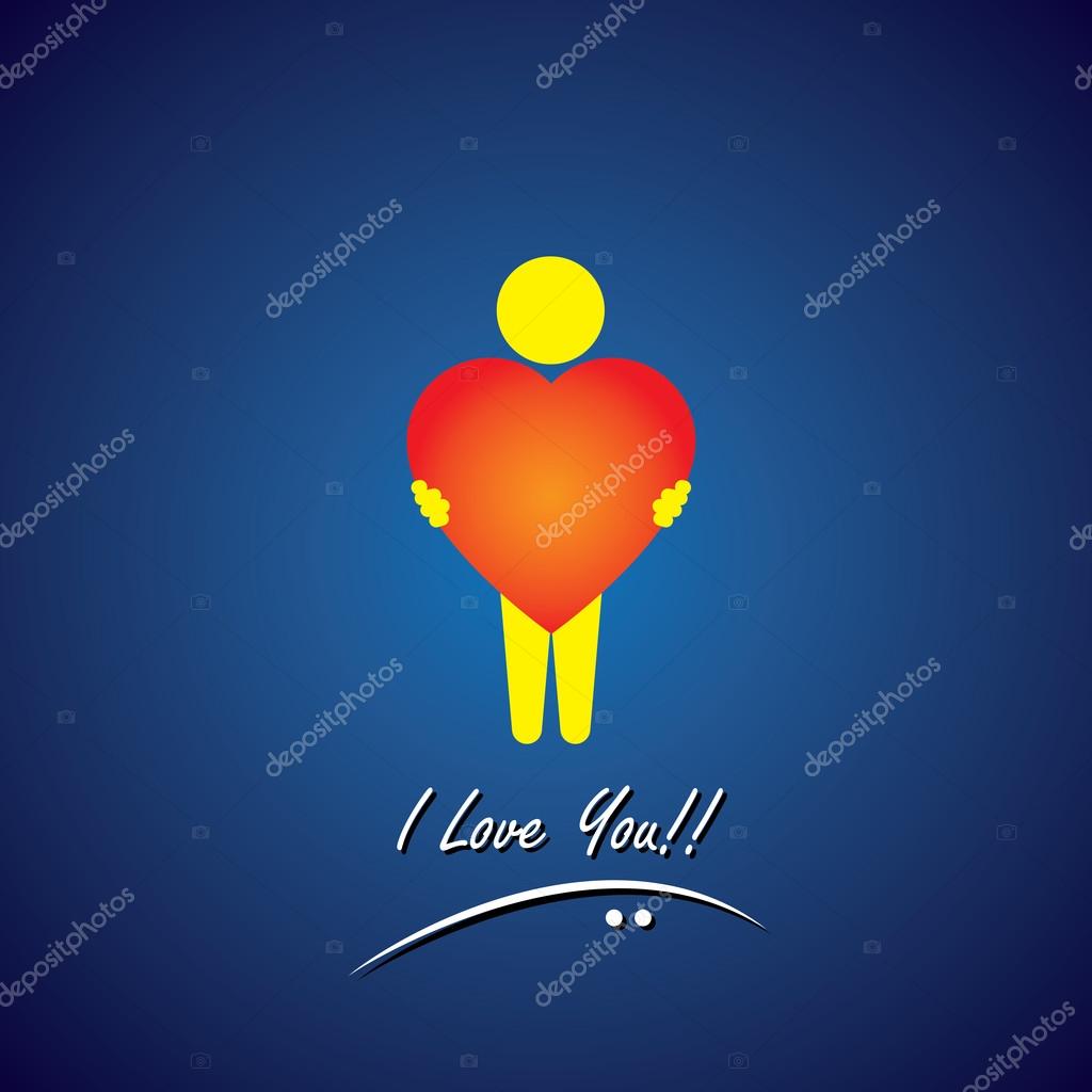Vector icon of love, compassion, empathy & care. This graphic also represents concepts like responsibility, human spirit, expressing love, big heart, proposing love, marriage request