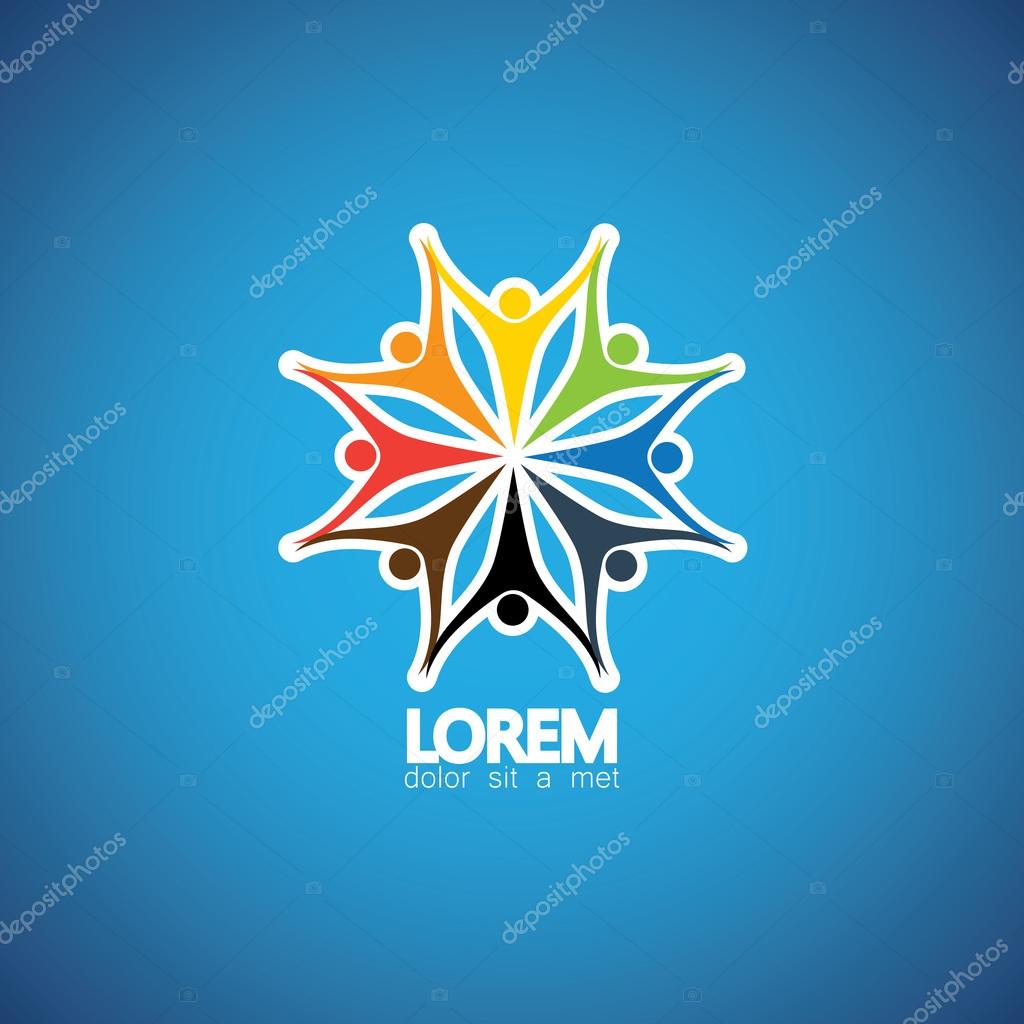 Circle of friendship, cooperation, teamwork concept vector icon. This also represents fun activities, sharing, celebration, being together, unity & solidarity, happy & merry